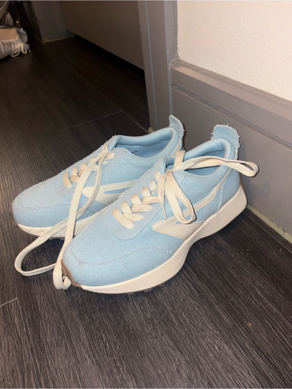 Light Blue Women's Casual Platform Sneakers